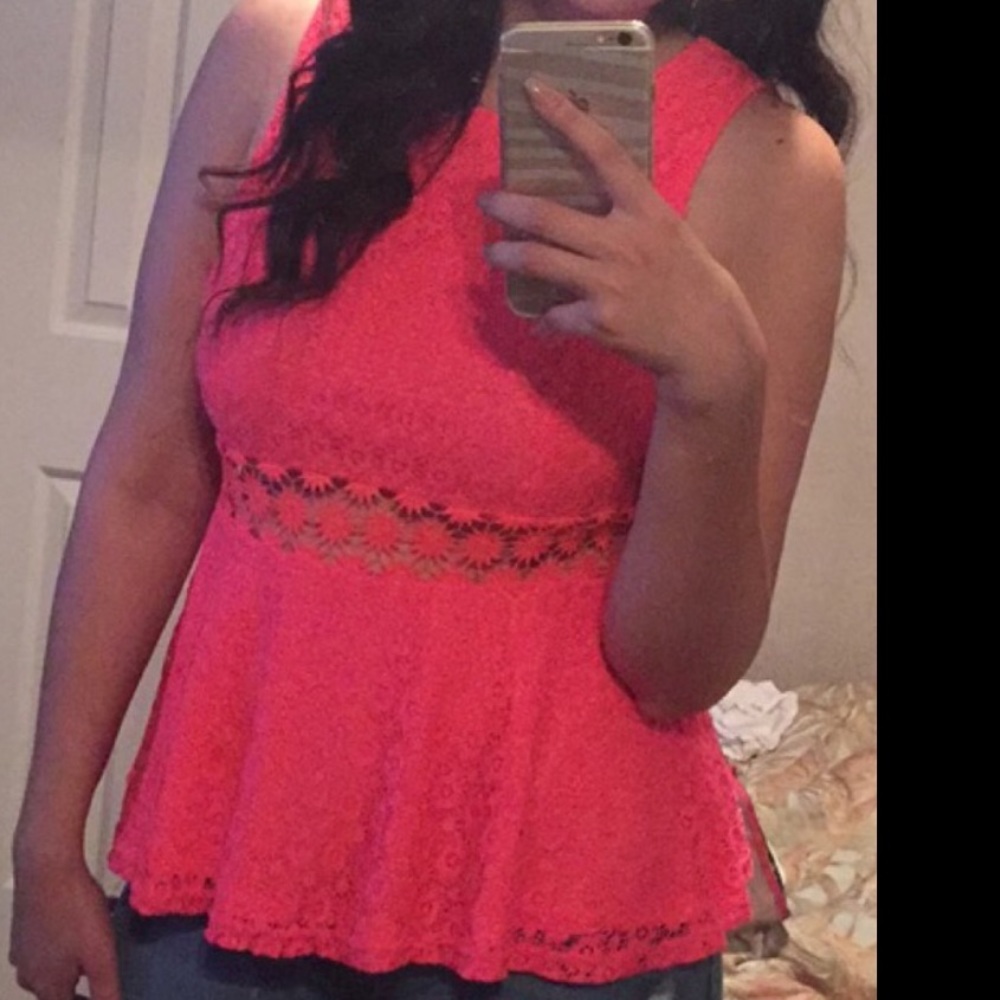 Pink peplum top